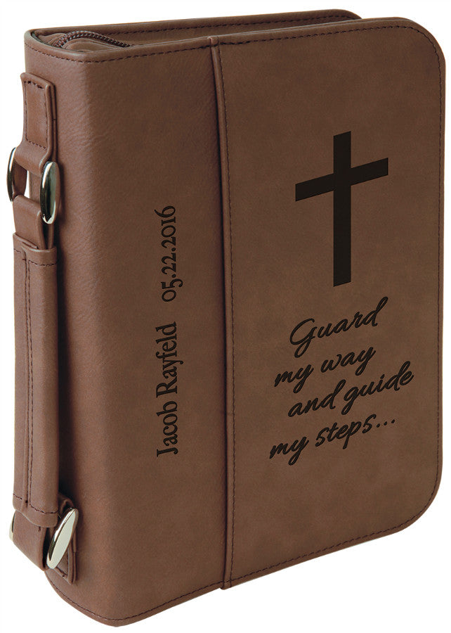 Leatherette Book or Bible Cover with Handle and Zipper-Gift-Schoppy&
