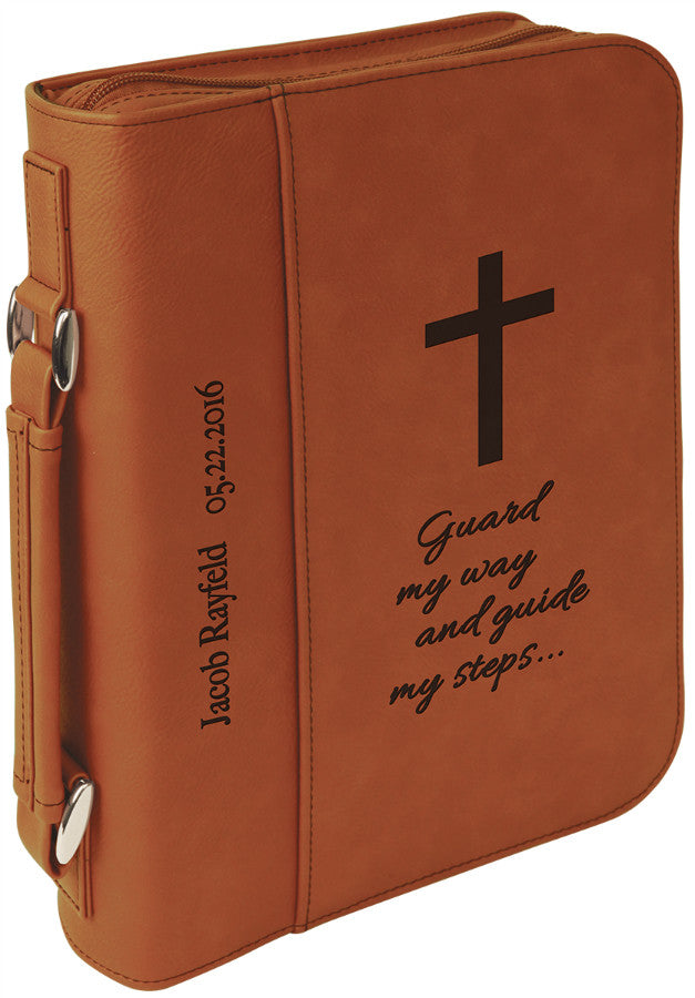 Leatherette Book or Bible Cover with Handle and Zipper-Gift-Schoppy&