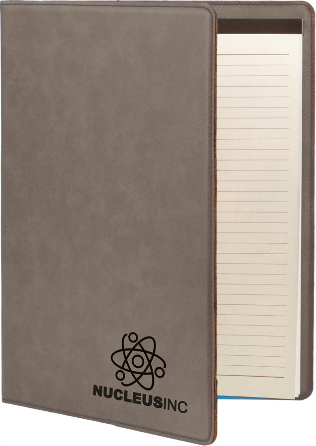 Laserable Leatherette Portfolio with Notepad-Leather-Schoppy&