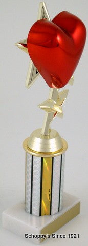 Heart Triple-Star Trophy on 3" Column-Trophies-Schoppy&