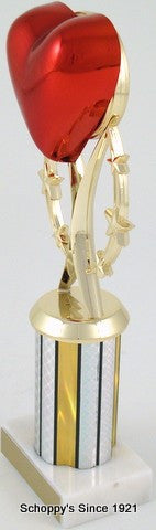 Heart Trophy on Six-Star Riser & 3" Column-Trophies-Schoppy&