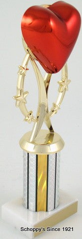 Heart Trophy on Six-Star Riser & 3" Column-Trophies-Schoppy&