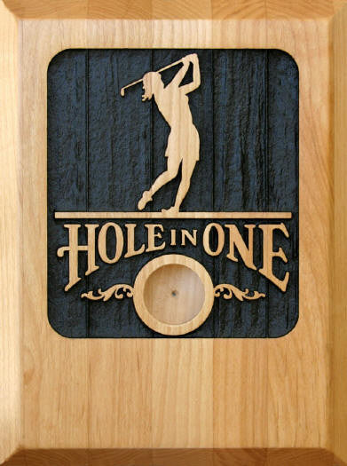 Sandcarved Hole In One Plaque - Female-Plaque-Schoppy's Since 1921
