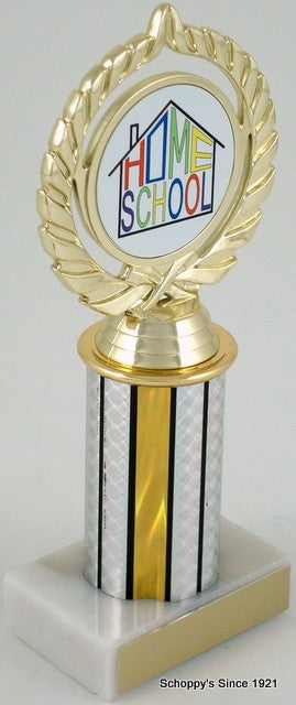 Home School Logo Trophy on 3" Column-Trophies-Schoppy&