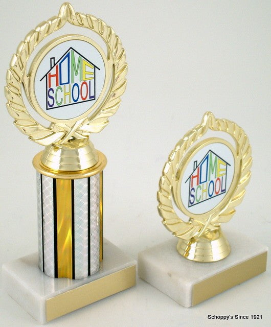 Home School Logo Trophy on 3" Column-Trophies-Schoppy&
