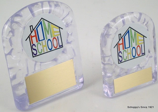 Home School Logo on Sm. Ice Acrylic-Trophies-Schoppy&
