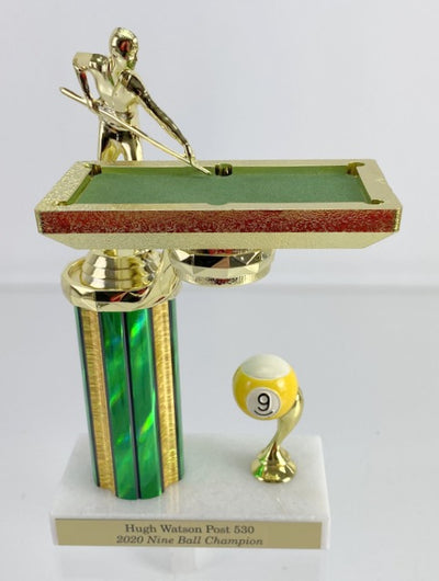 Billiards Trophy with Table - 9 Ball-Trophies-Schoppy's Since 1921