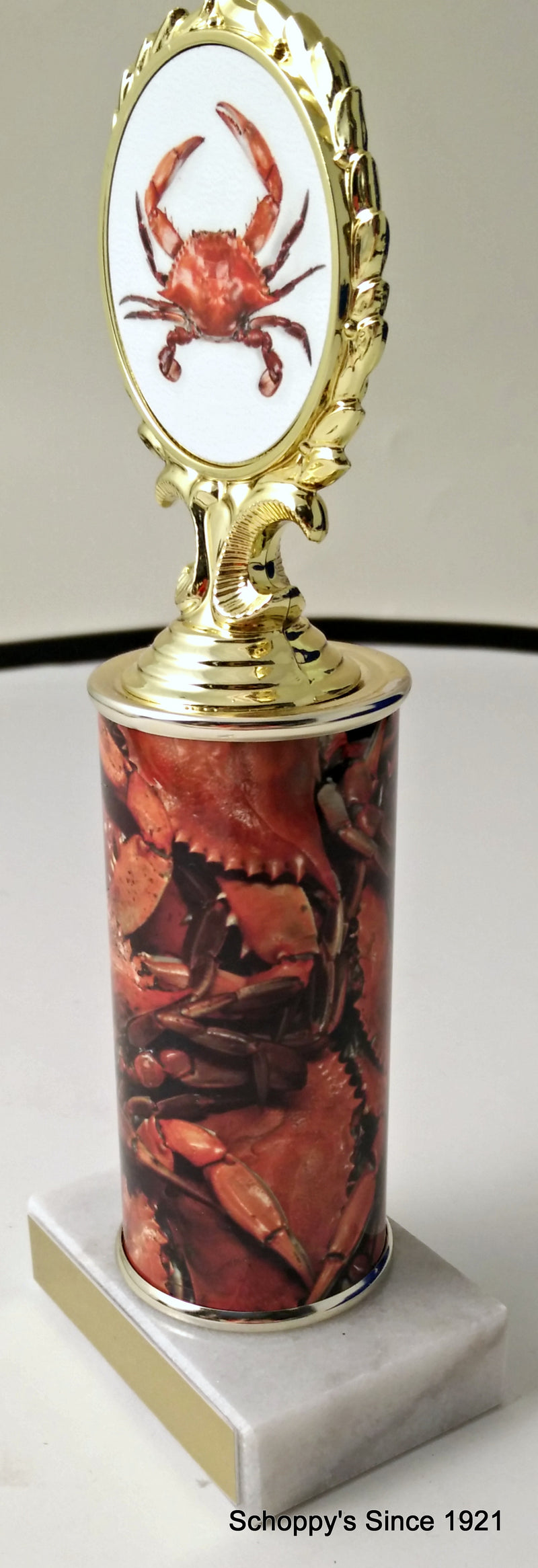 Red Crab Custom Column Trophy With Logo-Trophy-Schoppy&