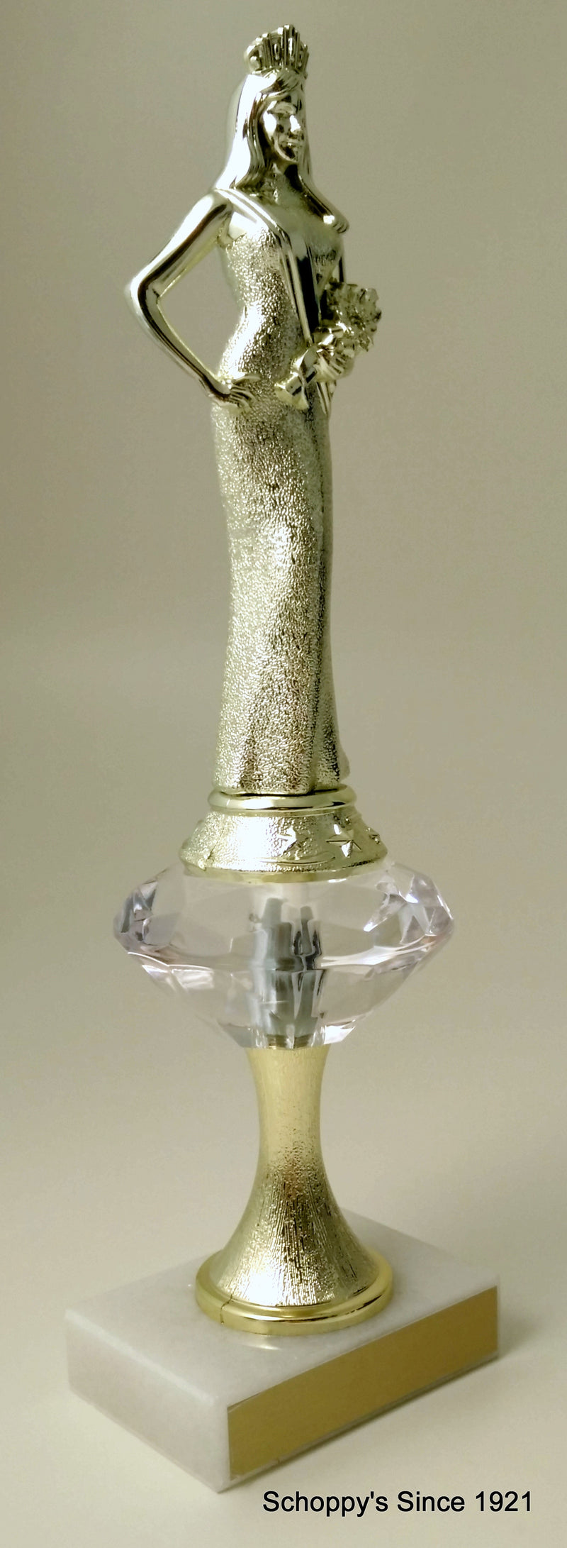 Pageant Senior Marble Trophy With Bell Riser-Trophy-Schoppy&