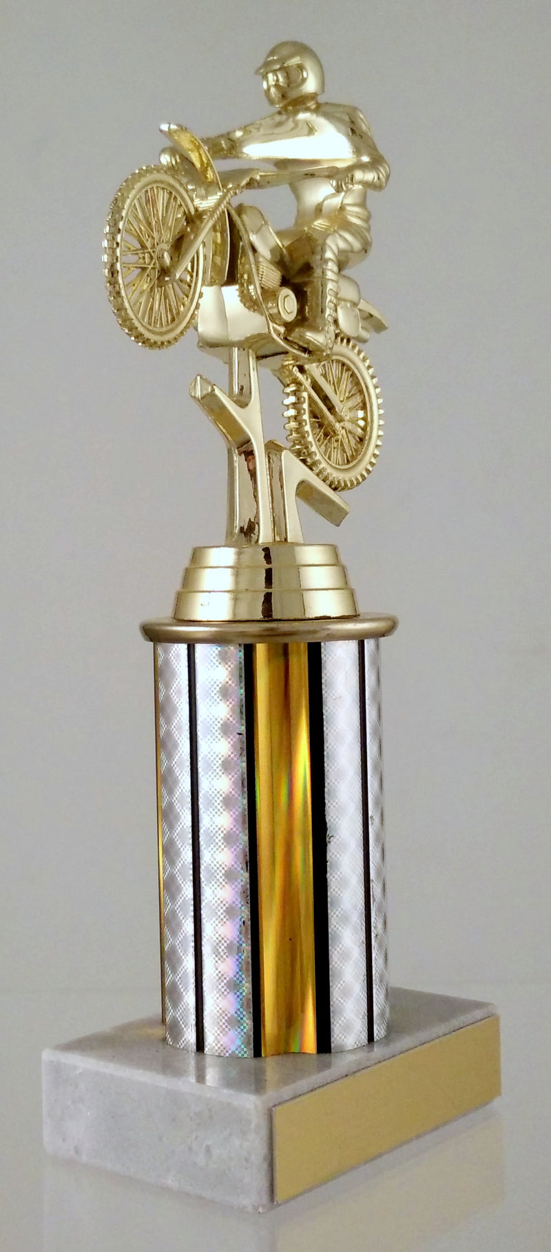 Dirt Bike Trophy With Column On Marble Base-Trophies-Schoppy&