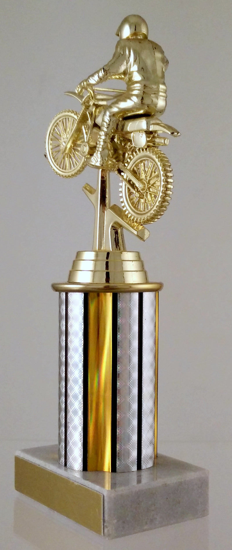 Dirt Bike Trophy With Column On Marble Base-Trophies-Schoppy&