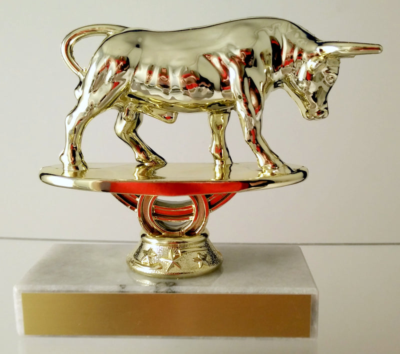 Raging Bull Trophy On Flat Marble-Trophy-Schoppy&