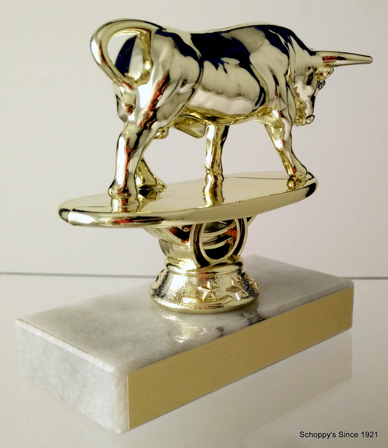 Raging Bull Trophy On Flat Marble-Trophy-Schoppy&