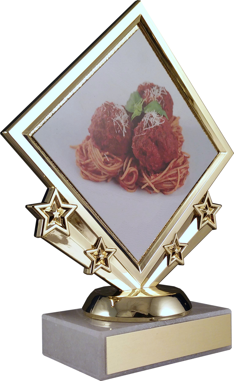 Meatball Diamond Logo Trophy On Marble-Trophy-Schoppy&