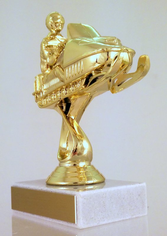 Snowmobile Figure Trophy On Flat Marble-Trophy-Schoppy&