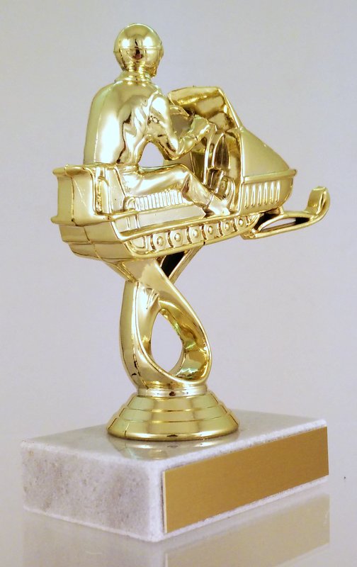 Snowmobile Figure Trophy On Flat Marble-Trophy-Schoppy&