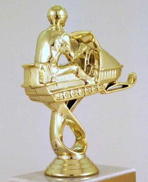 Snow Mobile Figure Trophy With Custom Rolled Column-Trophy-Schoppy&