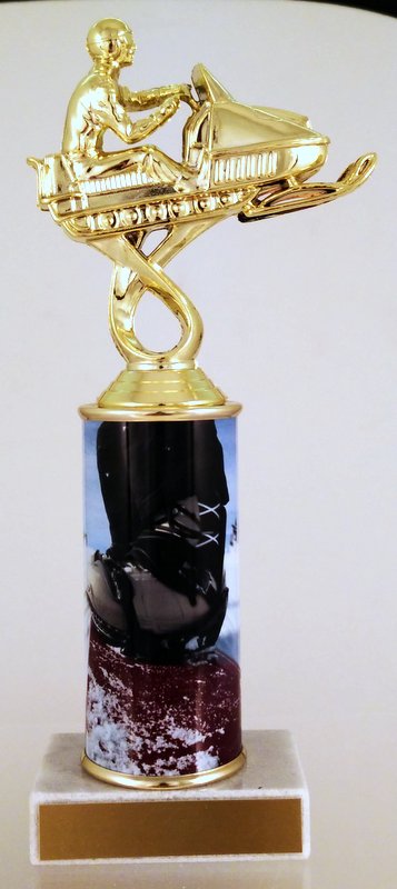 Snow Mobile Figure Trophy With Custom Rolled Column-Trophy-Schoppy's Since 1921
