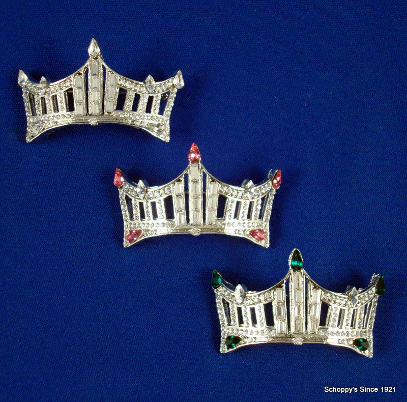 Rhinestone Crown Pin: An Instant Pageant Classic - Pink-Pageant-Schoppy&