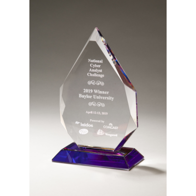 Flame Series Crystal Award with Prism-effect Base