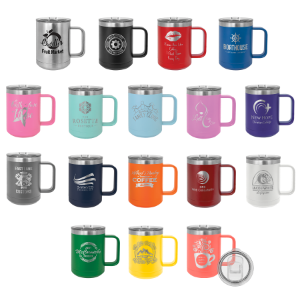 15 oz. Polar Camel Vacuum Insulated Coffee Mug with Clear Slider Lid-Polar Camel-Schoppy&