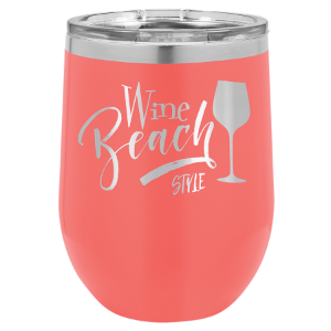 12 oz. Polar Camel Vacuum Insulated Stemless Wine Glass with Clear Lid-Polar Camel-Schoppy&