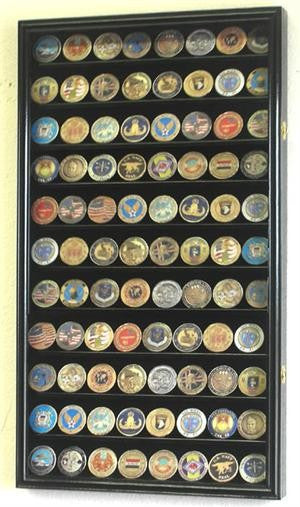 Large Military Challenge Coin Display Case Cabinet - Black-Display Case-Schoppy's Since 1921