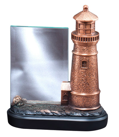 Lighthouse Resin with Glass Engraving Plane-Trophies-Schoppy's Since 1921