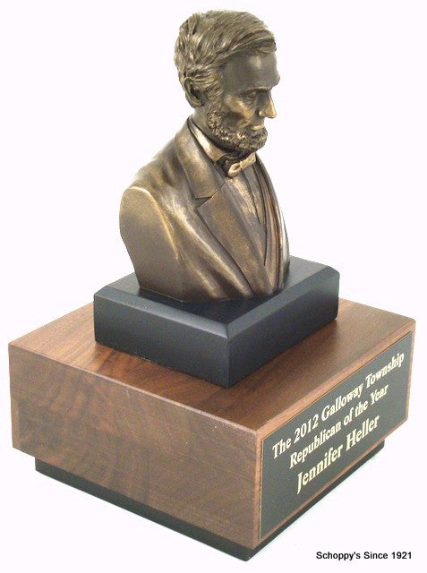 Lincoln Bust on Wood Base-Trophies-Schoppy&