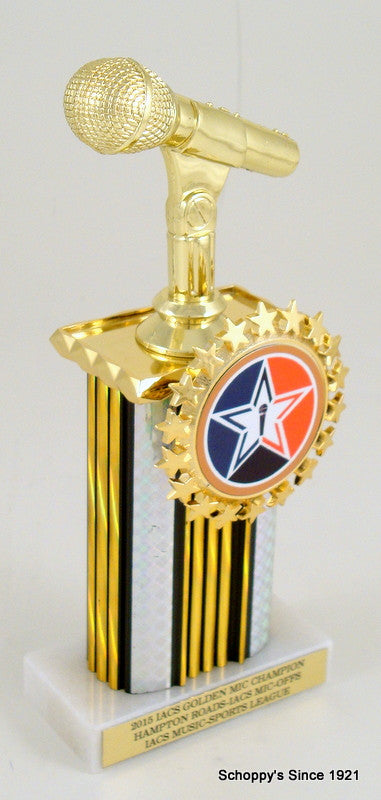 Microphone Starred Logo Holder Trophy-Trophy-Schoppy&