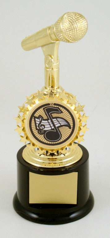 Microphone with Starred Logo Holder Trophy-Trophy-Schoppy&