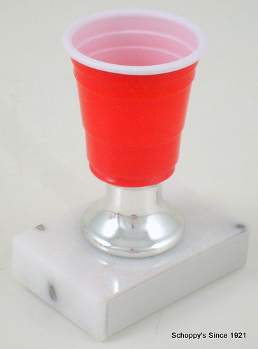 Mini Beer Pong Trophy on Silver Bell-Trophies-Schoppy&
