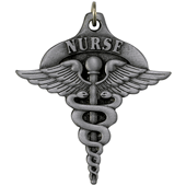 Nurses Caduces Sculptured Genuine Pewter Key Chain-Key Chain-Schoppy&