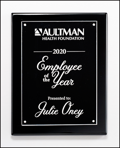 Black High Gloss Plaque with Acrylic Engraving Plate P5437, P5438, P5439-Plaque-Schoppy's Since 1921