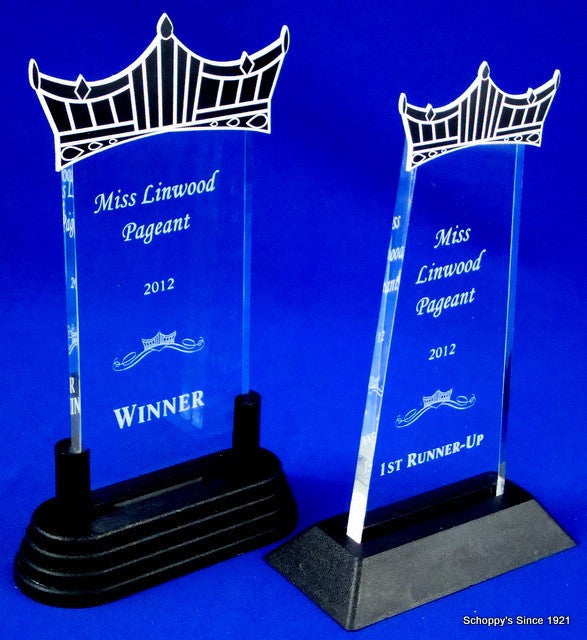 Pageant Clear Acrylic Trophy 8.25" Tall-Trophies-Schoppy&