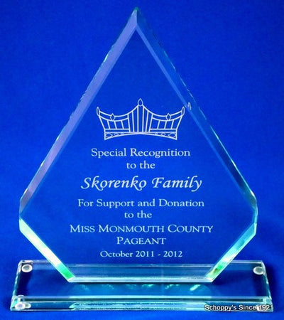 Pageant Stand Up Glass Award-Trophies-Schoppy's Since 1921