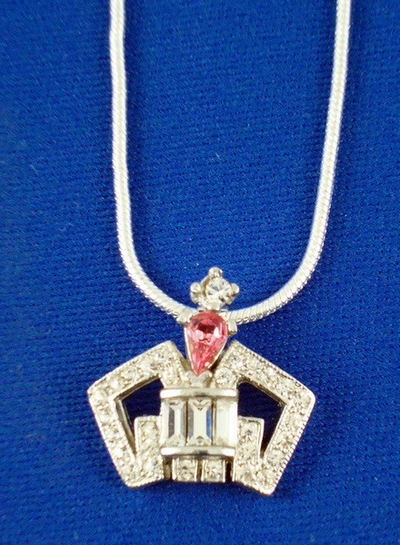 Schoppy's Crown Charm Necklace Pink-Jewelry-Schoppy's Since 1921