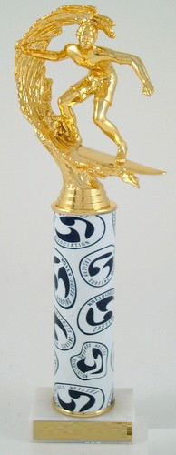 Logo Surfing Trophy with Original Metal Column-Trophies-Schoppy&
