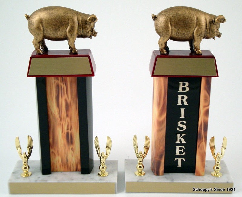 Pig Trophy with Black Column & Flaming Center - Schoppy Original-Trophies-Schoppy&