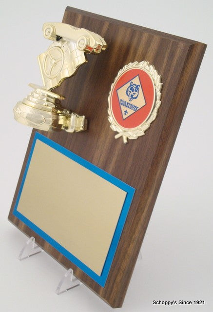 Pinewood Derby Plaque with Cub Scout Emblem-Plaque-Schoppy&