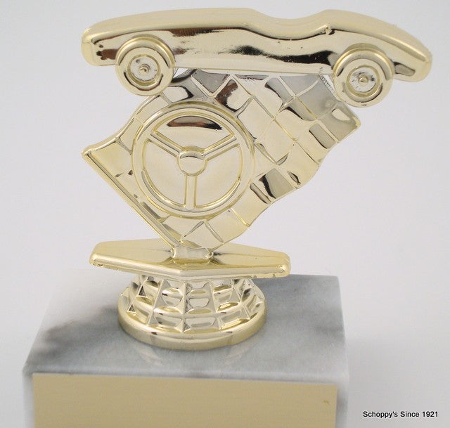 Pinewood Derby Trophy with Flag-Trophies-Schoppy&