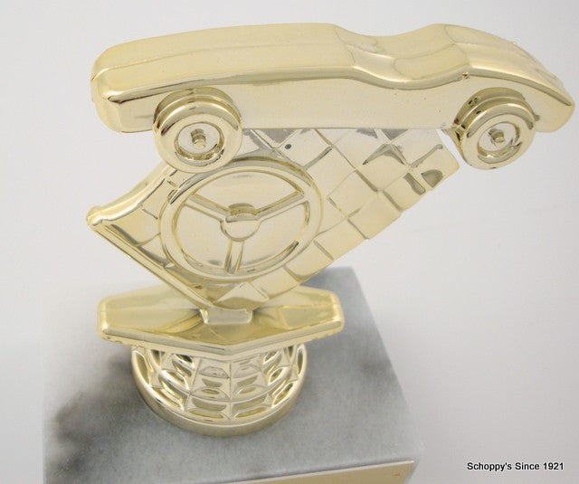 Pinewood Derby Trophy with Flag-Trophies-Schoppy&