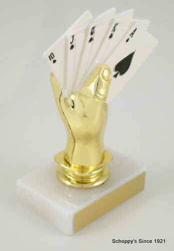 Poker Hand Trophy on Genuine Marble Base-Trophies-Schoppy's Since 1921
