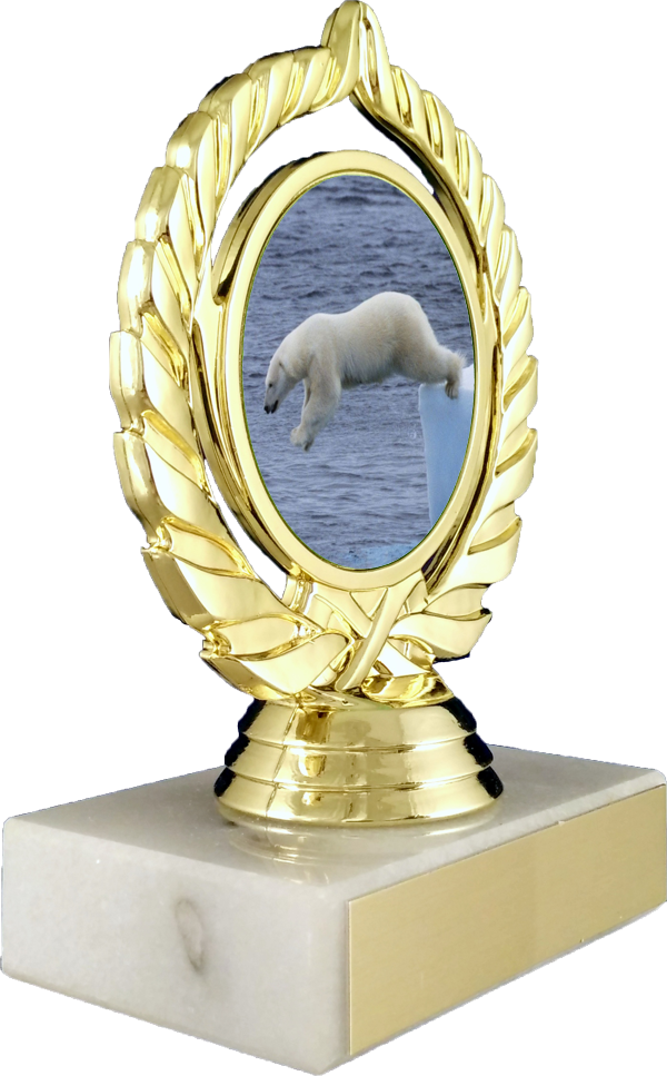 Polar Bear Logo Trophy On Marble-Trophy-Schoppy&