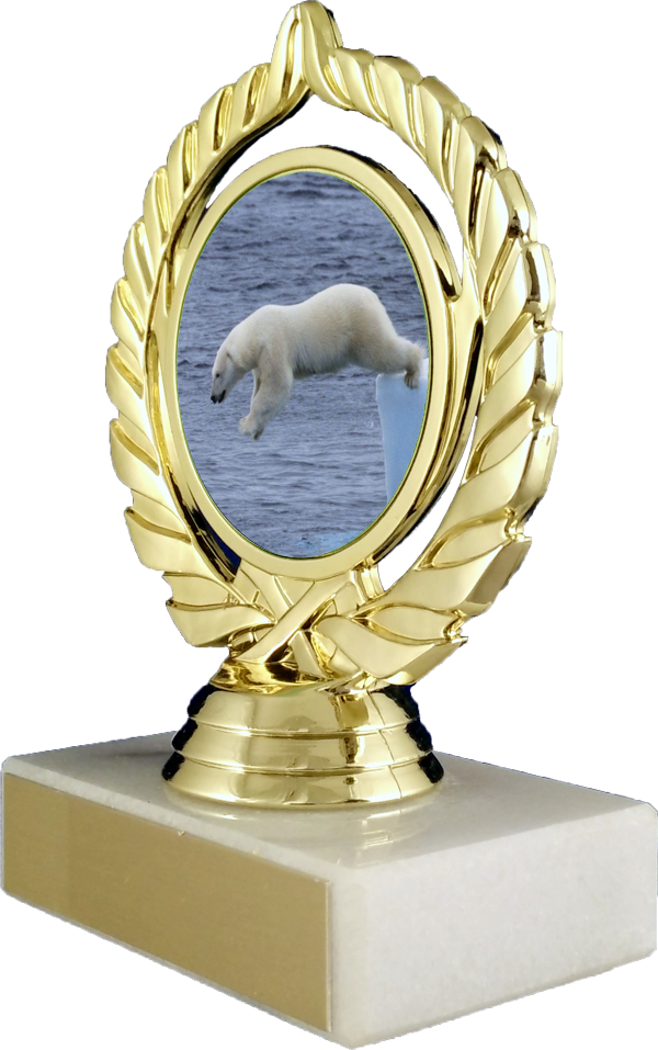 Polar Bear Plunge Logo Trophy On Marble-Trophy-Schoppy&