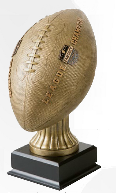 Fantasy Football Bronze Football on Black Wood Base-Trophy-Schoppy's Since 1921