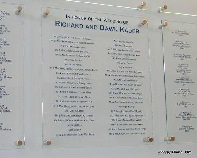RNS River Of Life Donor Wall-Donor Project-Schoppy&
