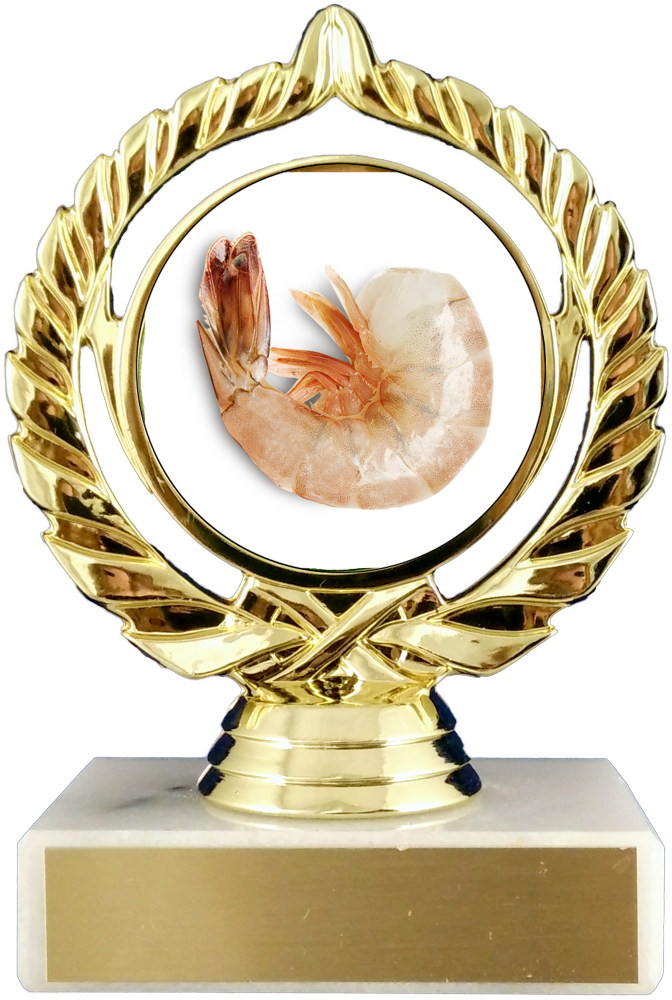 Shrimp Logo Trophy On Flat White Marble-Trophy-Schoppy&
