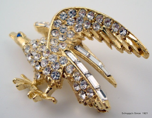 Rhinestone American Eagle Pin-Jewelry-Schoppy&