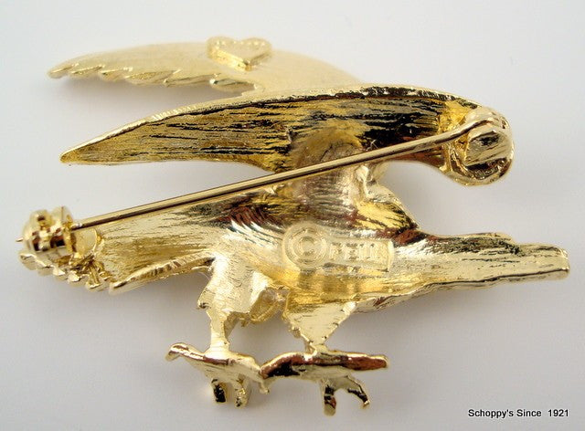 Rhinestone American Eagle Pin-Jewelry-Schoppy&